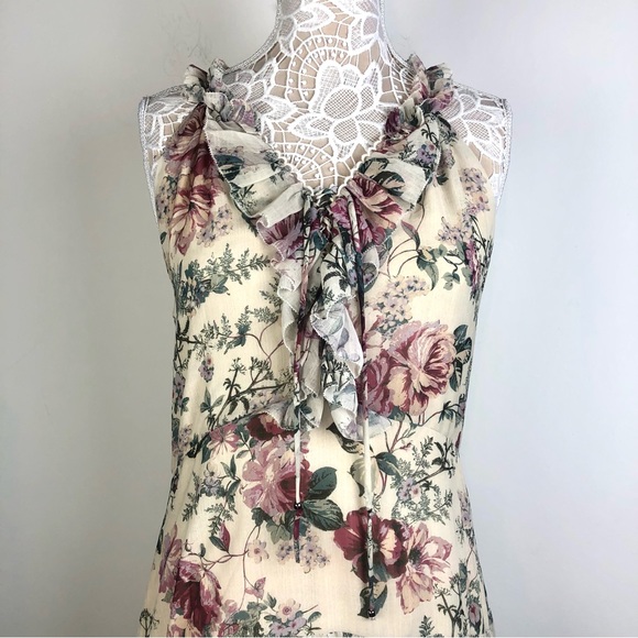 NEW Secret Mission Floral Victorian Emmeline Chiffon Maxi Dress Medium - Picture 7 of 14